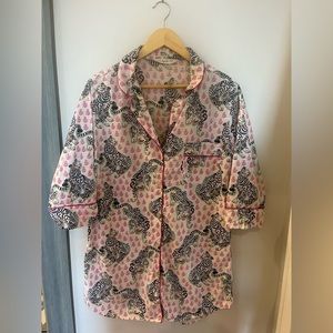 Anthropologie Printfresh tiger queen night shirt sleep shirt size XS
